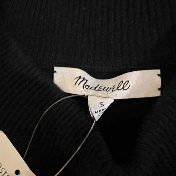 NWT Madewell Ashbury Mock Neck Black Sweater - Picture 7 of 8